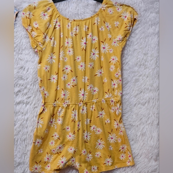 Carter's Floral Romper Set - Gray and Yellow Floral Girls Size 12 - Picture 11 of 14
